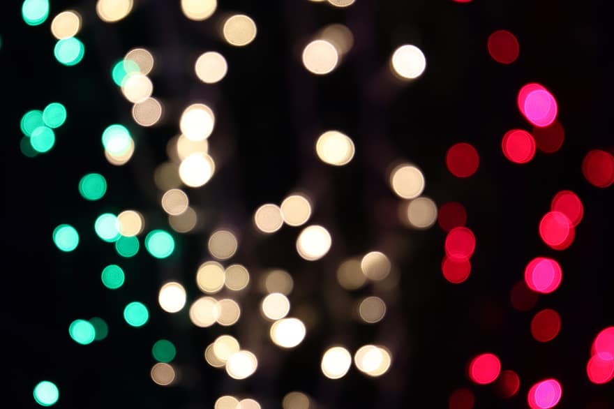Karácsonyi fények, dekoráció, színes, megérkezés, téli, indiszponált, absztrakt, háttérrel, fényes, fénylő, éjszaka