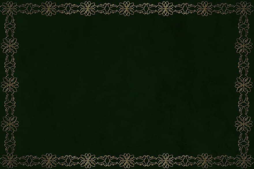 Background Image, Ornaments, Frame, Noble, Festive, Border, Green