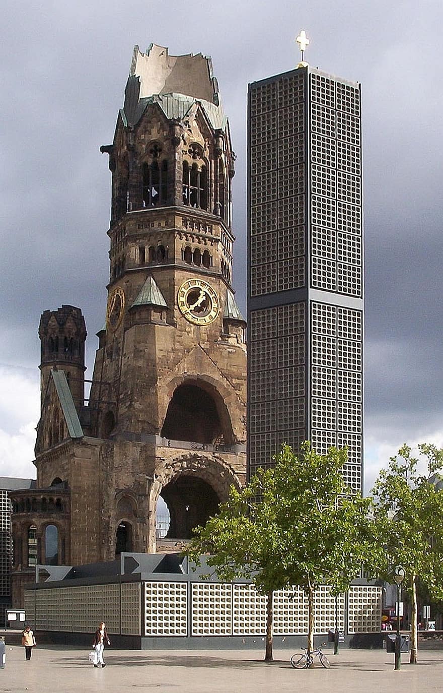Berlin, Kirche, gedächtniskirche, Denkmal, Monument, Krieg, Zerstörung, alt, Neu