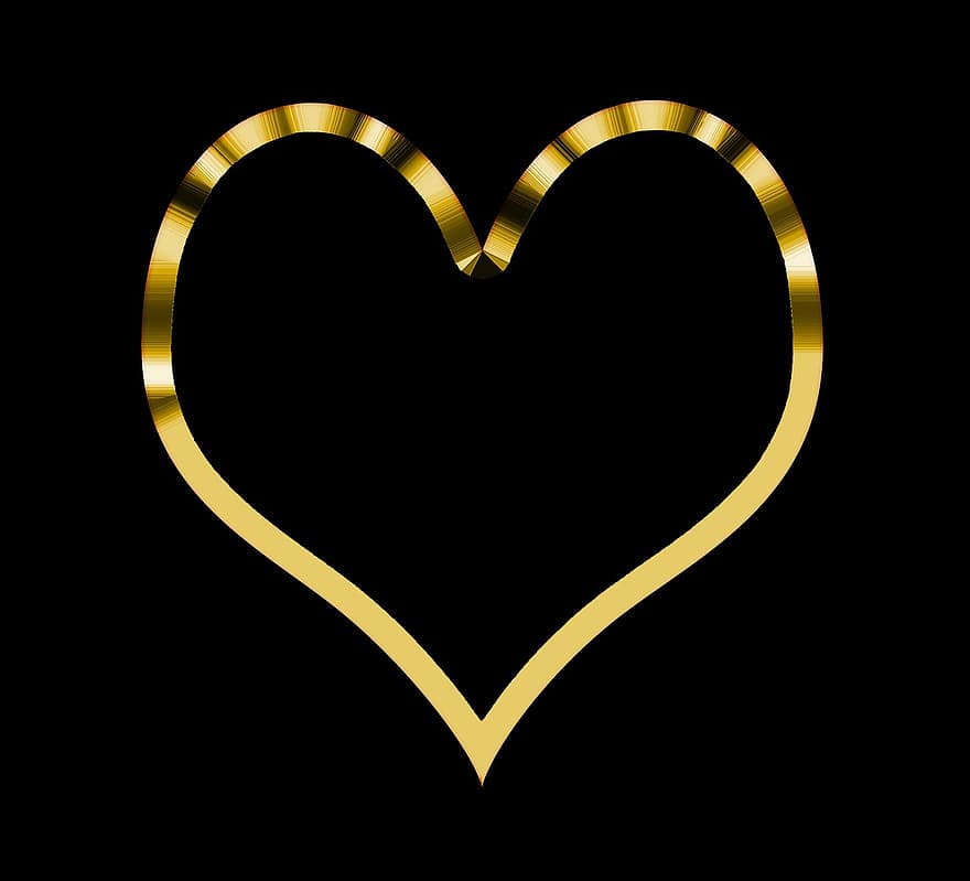 symbol, hjerte, kærlighed, symbolik, baggrund, guld, gylden, gloss, ramme, Valentins Dag