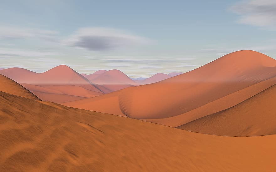 пустеля, дюни, пісок, сахара, широкий, дюна, піщані дюни, небо