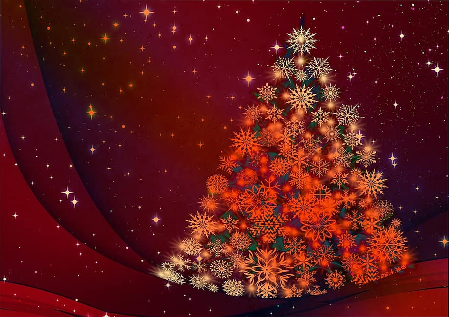 поздравительная открытка, Рождественская елка, фон, состав, синий, черный, лейтмотив, рождественский мотив, снежинки, приход, дерево