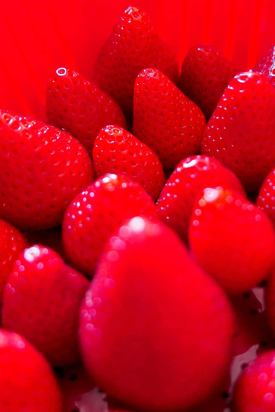 jordgubbar, frukt, bär, mat, ljuv, röd, vitaminer, färsk, hälsosam, mogen, organisk