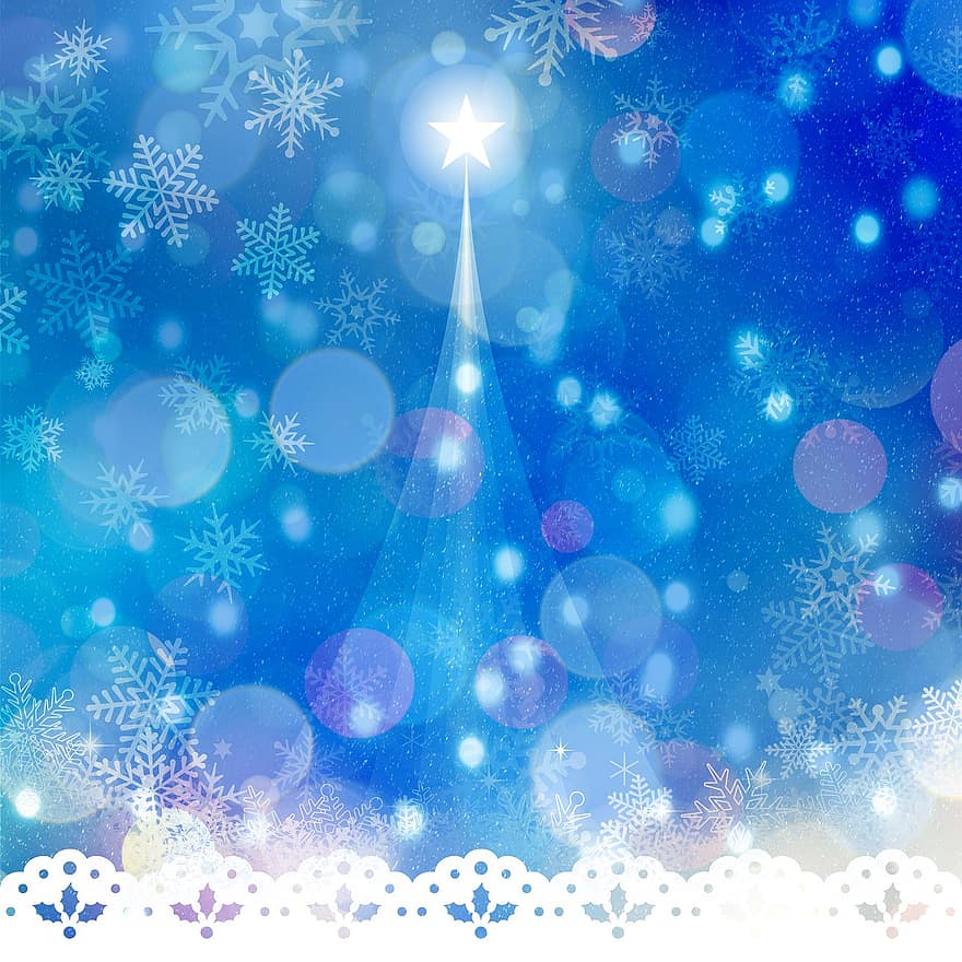 Arbre de Noël d'hiver, bokeh, fond de noël, Noël, hiver, décoration, arbre, décembre, vacances, avènement, fête