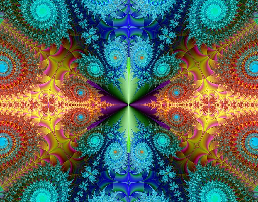 fractal, Fraktaali tausta, design, tehdä, digitaalinen, väri-, värikäs, fantasia