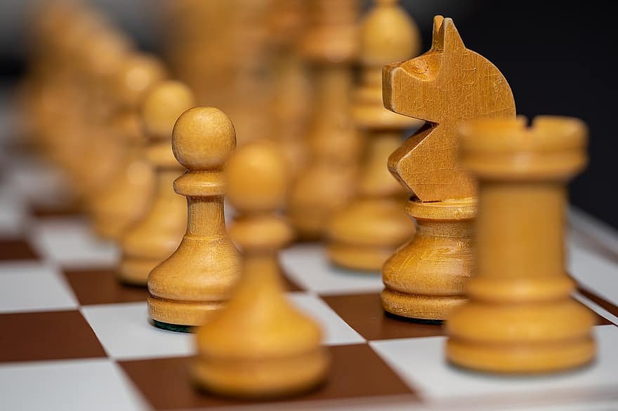ajedrez, tablero de ajedrez, piezas de ajedrez, estrategia, empeñar, pieza de ajedrez, éxito, competencia, Rey, Caballero, juegos de ocio