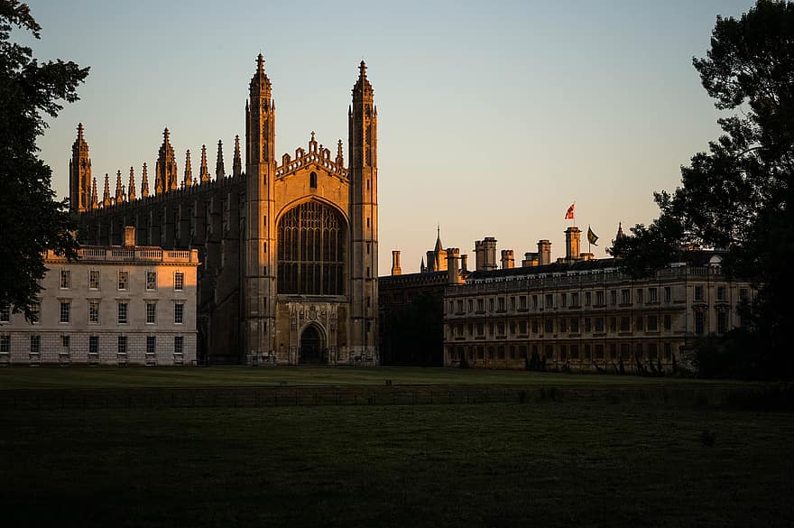 vysoká škola, univerzita, škola, budova, věž, Cambridge, Anglie, architektura, Dějiny, pastvina