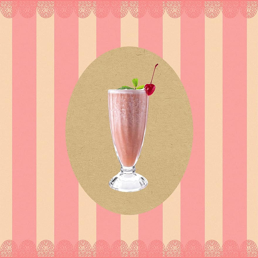 milkshake, sticlă, fundal, alimente, băutură, dulce, delicios, dungi, retro, epocă, decorativ