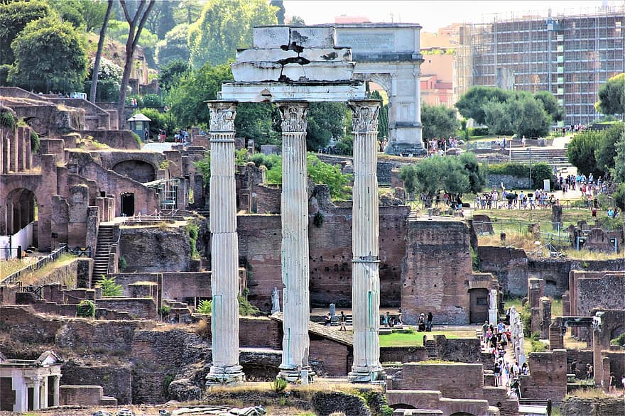 Roma, restos, antiguo, arquitectura, ciudad, cultura, histórico