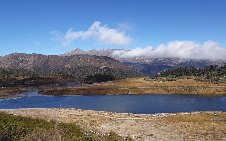 Penga Teng Tso, sjö, berg, Himalaya, naturskön, natur, hög höjd, Tawang, Arunachal, landskap, blå