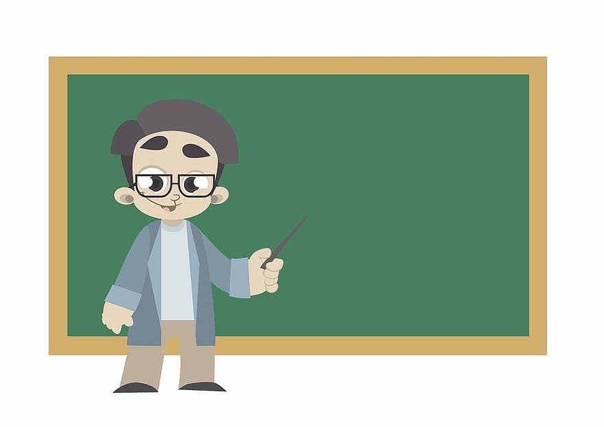 Profesor, om, lectura, ilustrare, clasă, vorbitor, oameni, verde, ochelari, Instruire, informație