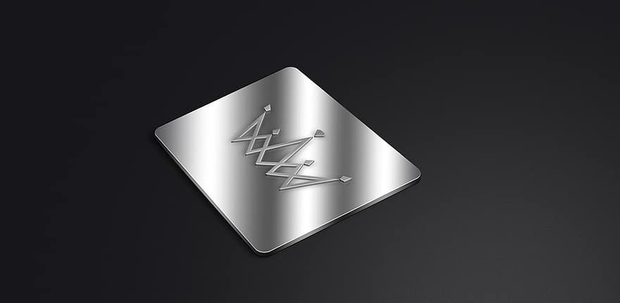 Silver ikon, Metall logotyp, text