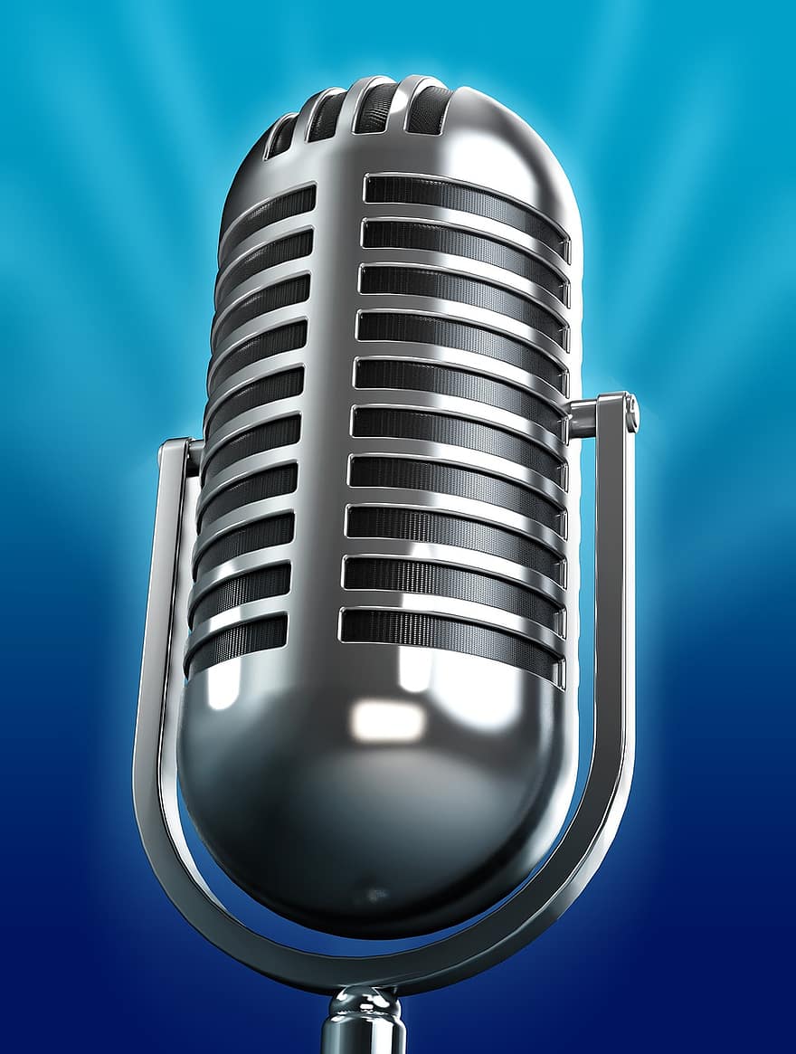 micrófono, sonar, retro, karaoke, vendimia, habla, musical, música, clásico, grabar, audio