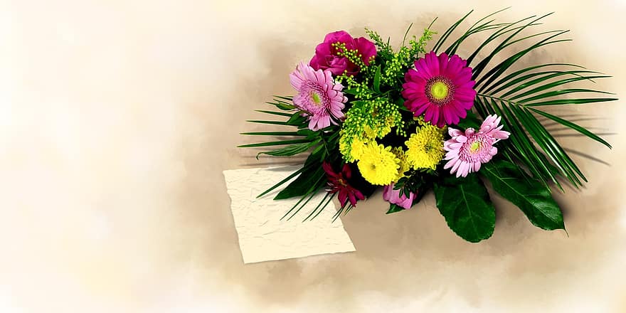 kytice, květiny, Děkuji, barvitý, flóra, narozeniny, Pozdrav, mapa, pohlednice, narozeninové přání, blahopřání