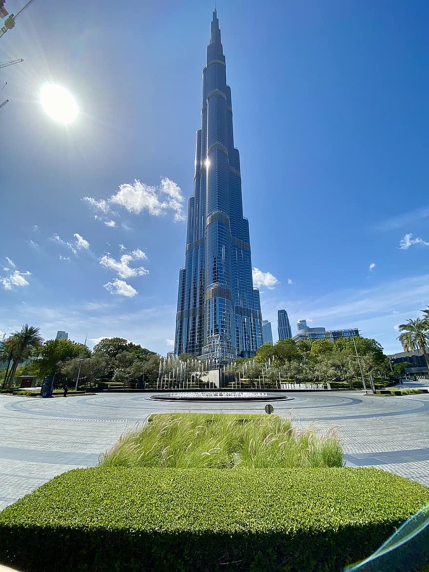 bangunan, kota, pariwisata, perjalanan, dubai, Burj Khalifa, pencakar langit, Arsitektur, tempat terkenal, eksterior bangunan, Cityscape