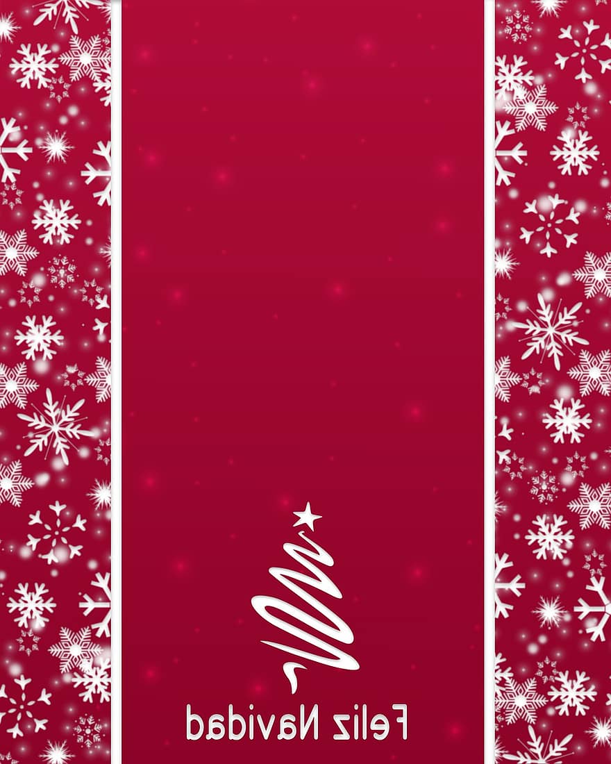 joyeux Noël, flocons de neige, Contexte, Noël, salutation, neige, hiver, Sapin de Noël, fête, décor, rouge