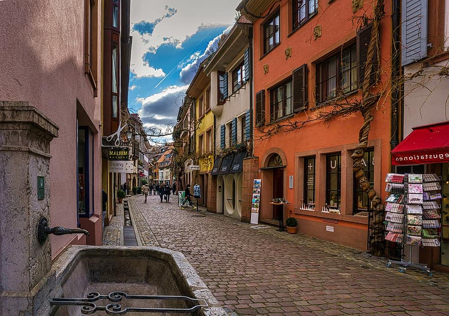 by, gate, reise, turisme, Freiburg, Breisgau, historiske sentrum, bakgate, historisk, arkitektur, kulturer