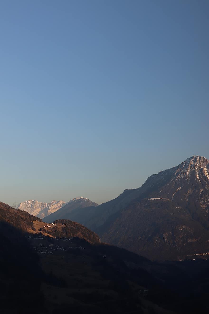 montañas, Alpes, Tirol, Austria, cumbre, puesta de sol, cielo, naturaleza, pico, paisaje, montaña