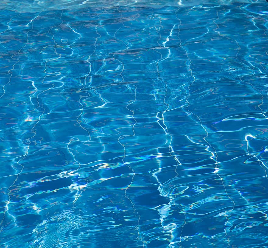 Schwimmbad, Wasser, Urlaub, Sommer-, draußen, sauber, Blau, Welle, Hintergründe, abstrakt, Flüssigkeit