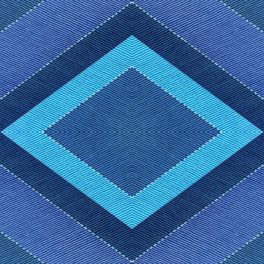 textile, en tissu, géométrique, conception, bleu, nuances, Surpiqûre, piqûre, diamant, brillant, foncé
