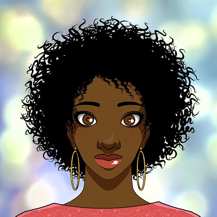nő, afro, afro-amerikai, szép, szépség, fekete bőr, fülbevaló, lány, női, portré, arc