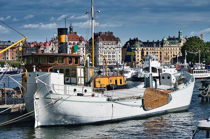 barcă, navă, apă, port, Stockholm, marin