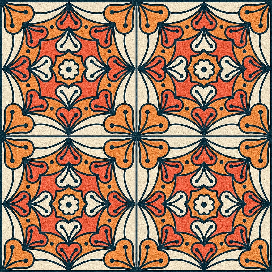 Kaleidoscope, Floral Pattern, Vintage Design, Vintage Pattern, Tiles, Seamless, pattern, decoration, abstract, illustration, backgrounds
