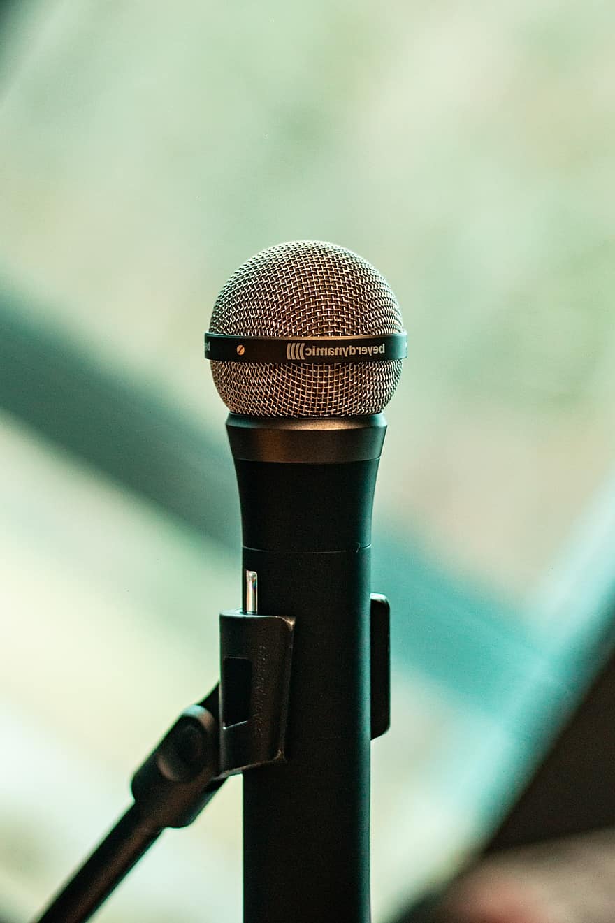 micrófono, audio, sonar, grabación, música, canta, voz, equipo, equipo de sonido