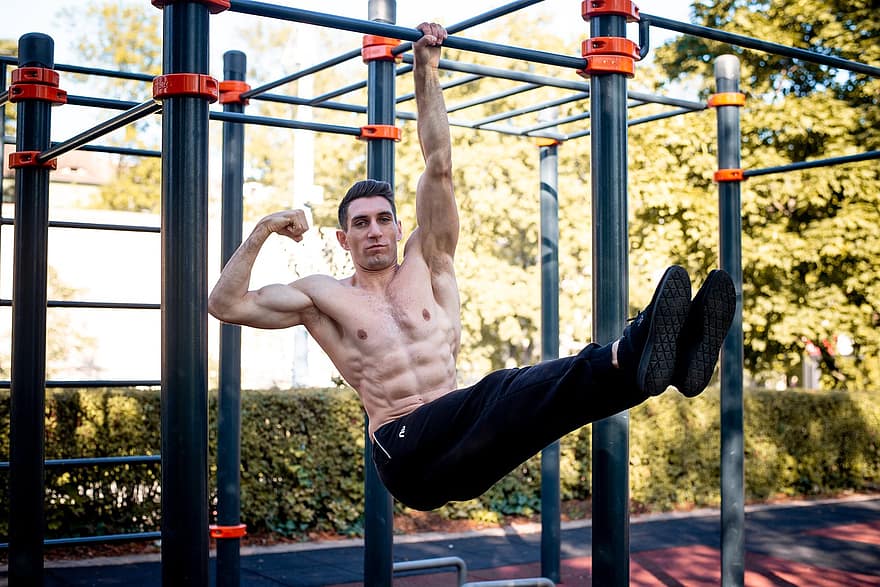 home, fort, equipament físic, en forma, músculs, paio, masculí, aptitud, esport, benestar, fer exercici