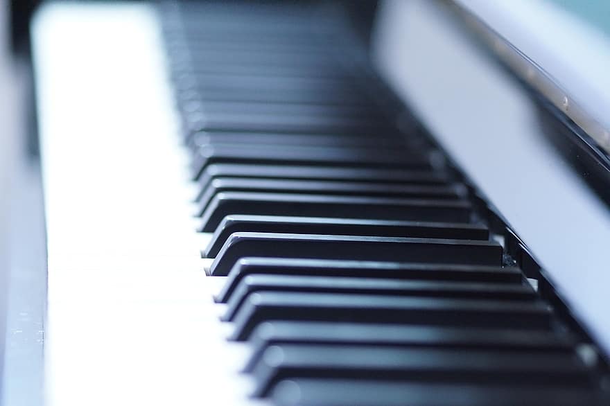 fortepijonas, raktai, instrumentas, muzikinis instrumentas, organas, klaviatūra, juodi raktai, baltieji klavišai, perspektyva, muzika, Klasikinė muzika