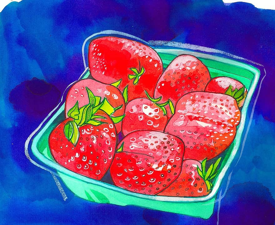 딸기, 과일, 신선한, 흥미 진진한, 생기게 하다, 빨간
