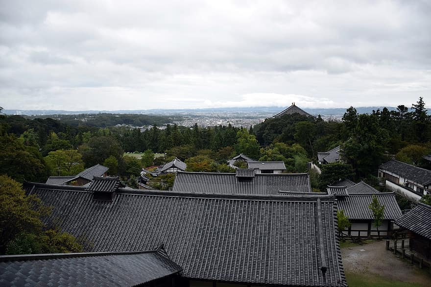 Japāna, pilsēta, ciemats, ceļot, jumts, arhitektūra, kultūras, slavenā vieta, vecs, jumta flīzes, ēkas ārpuse