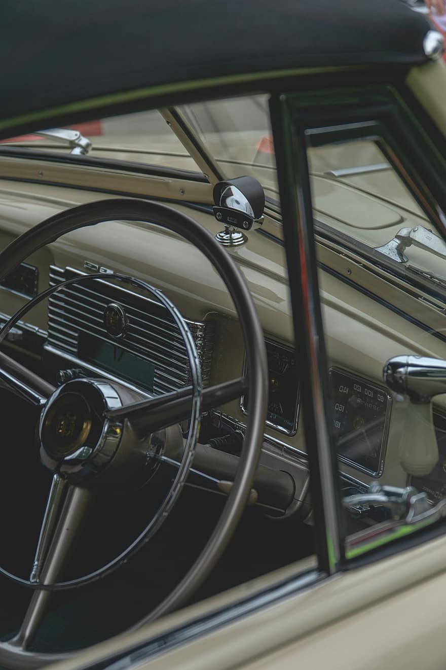 carro, volante, vintage, clássico, auto, oldtimer, retrô, nostálgico, veículo, velho, automóvel