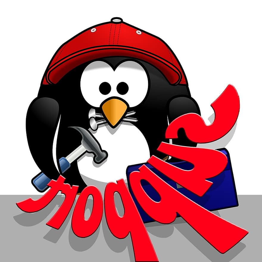 Support, Penguin, Tool, Comic, Tool Box, Hammer, Help Button, Help, Font, Note