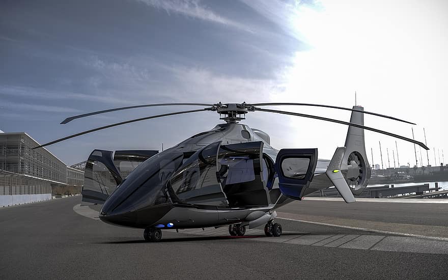 helikopter, militär-, flygplan, Futuristisk plan, Futuristiska flygplan, aeronautical, innovation, helikoptrar, 3d rendering, 3d framförts, flygande