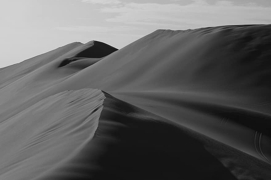 пустыня, путешествовать, монохромный, земной шар, редактировать, песок, дюны, песчаная дюна, пейзаж, экстремальная местность, сухой