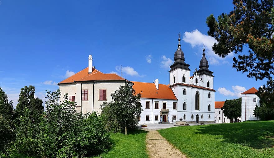 манастир, религия, църква, Třebíč, парк, път, християнство, архитектура, култури, история, известното място
