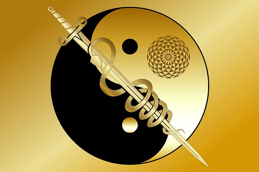 símbolo, Yin y yang, dualismo, espiritualidad