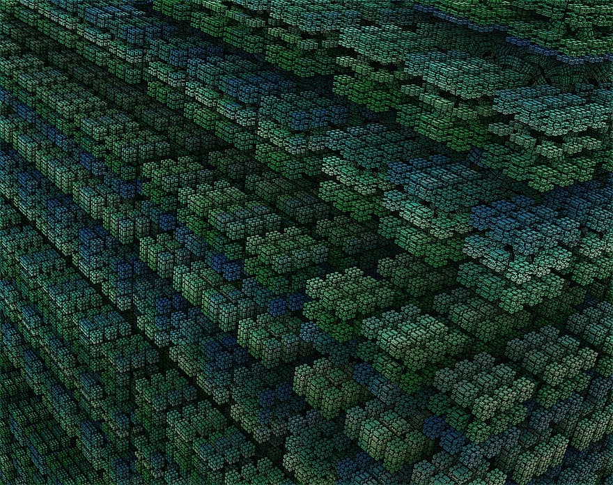 큐브, 블록들, 구성, 3d, 세우다