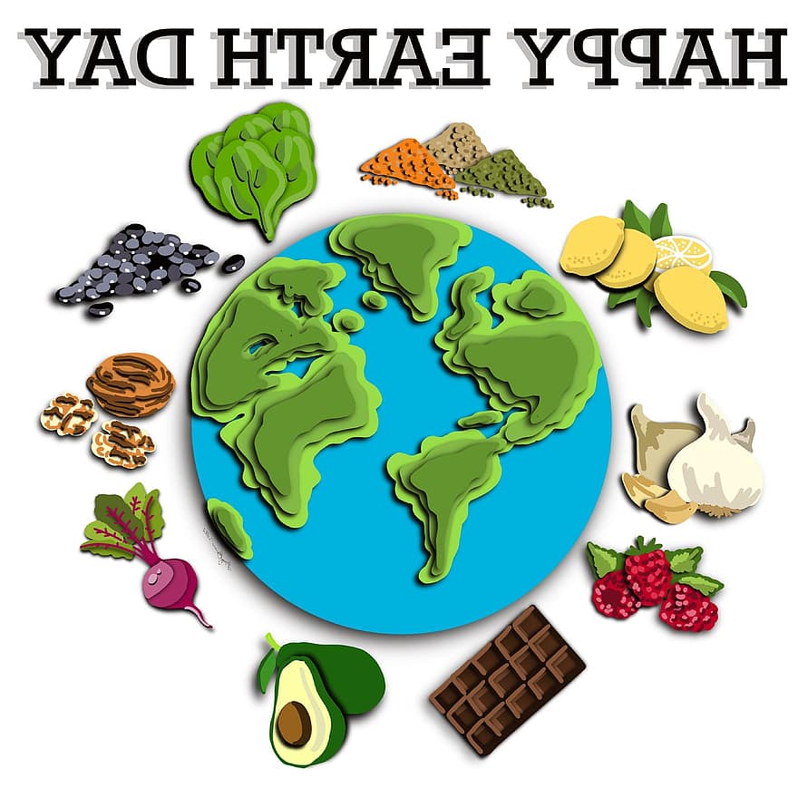 dia de la Terra, Aliments de la Terra, vegetals, terra, full, colorit, verd, menjar, collita, llimones, llenties