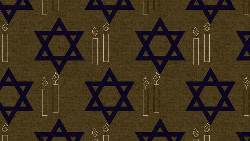 Davidova hvězda, šabatové svíčky, tapeta na zeď, vzor, bezešvý, svíčky, magen david, Šabat, židovský, judaismus, Židovské symboly