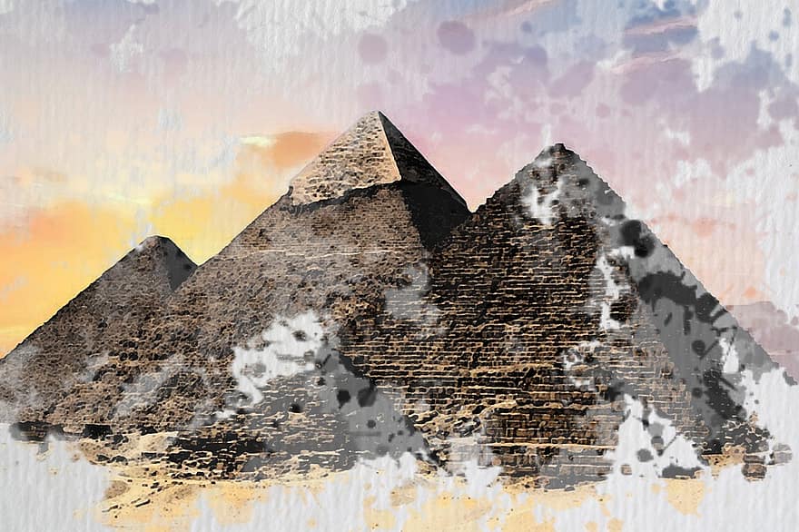 piramidės, Egiptas, smėlis, senas, sfinksas, paminklas, faraonas