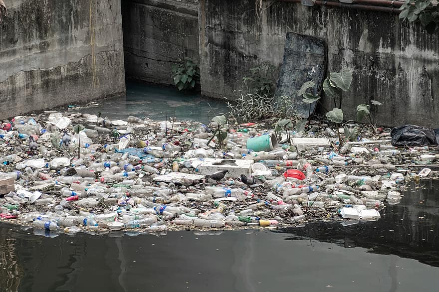 sự ô nhiễm, rác, con kênh
