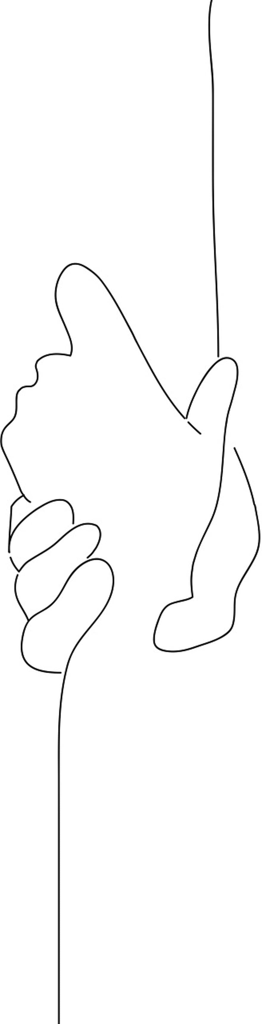 държейки се за ръце, заедно, поддържа, ред, илюстрация, вектор, карикатура, силует, символ, ръка, дизайн