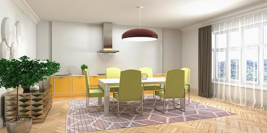 virtuve, interjera dizains, 3d atveidots, 3D atveidojums, dekoru, apdare, mēbeles, dzīvoklis, mājas, māja, stilīgs
