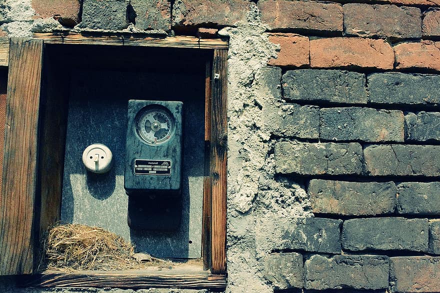 Brick Wall, Bird Nest, Old Electronic