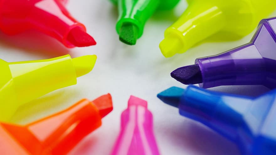 маркер, хайлайтер, барвисті, офіс, волоконна ручка, ручка, писати