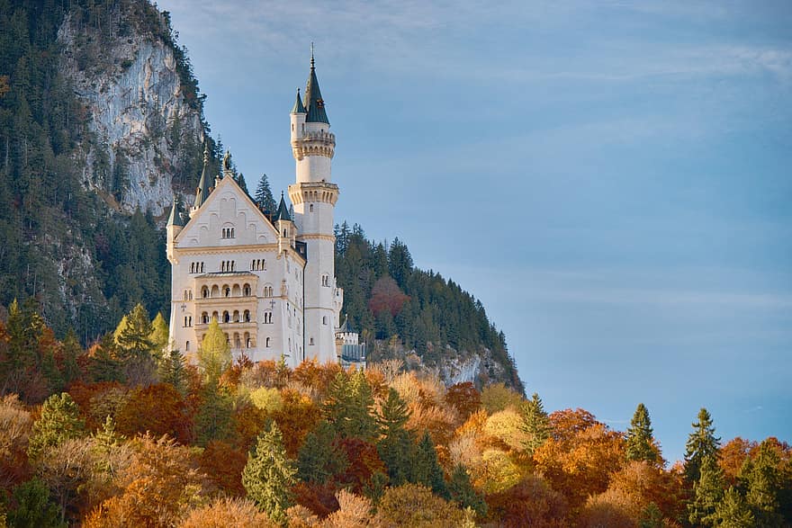замок, осінь, архітектура, вежа, природи