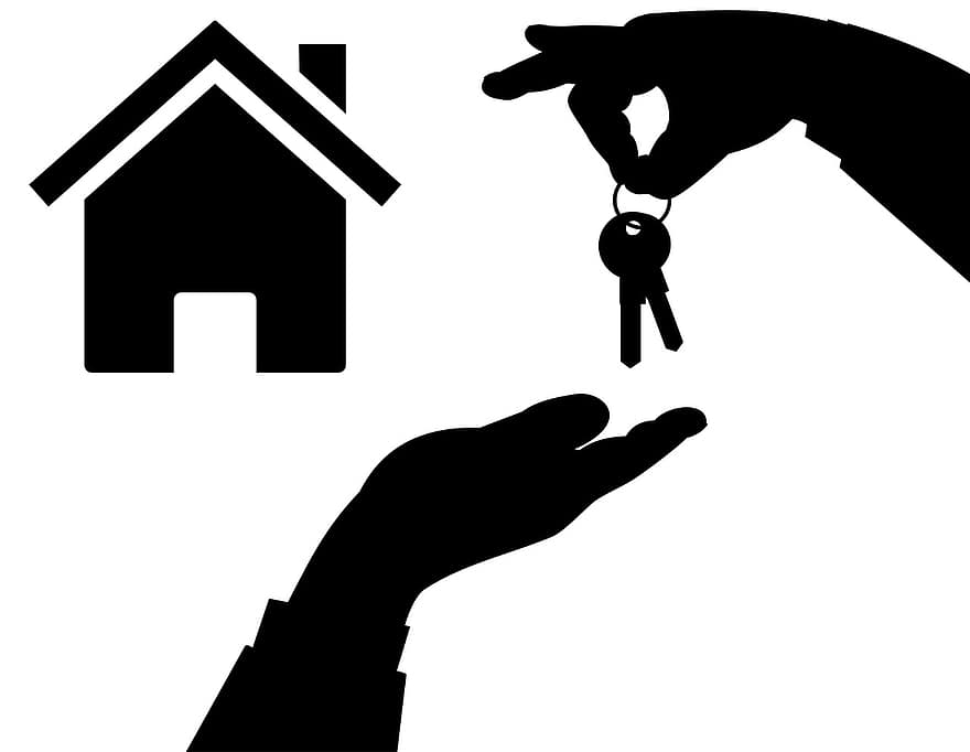 Nekilnojamojo turto agentas, Nekilnojamasis turtas, namai, piktograma, raktai, nuosavybė, pirkti, hipotekos