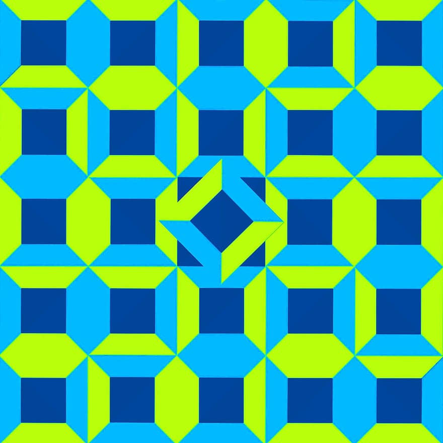 aqua, citron vert, bleu, géométrique, modèle, couches, recouvrir, la grille, cubes, des carrés, dimension